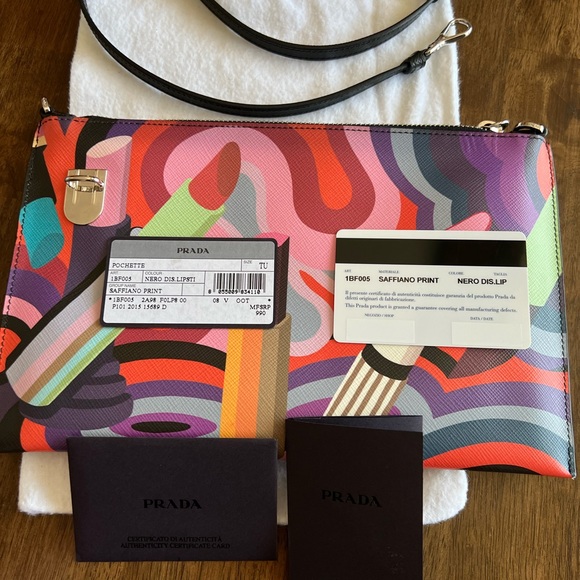 HOST PICK SUMMER UNIFORM Posh Party 7/5!!! Prada Saffiano Lipstick Clutch 💄 - Picture 4 of 12